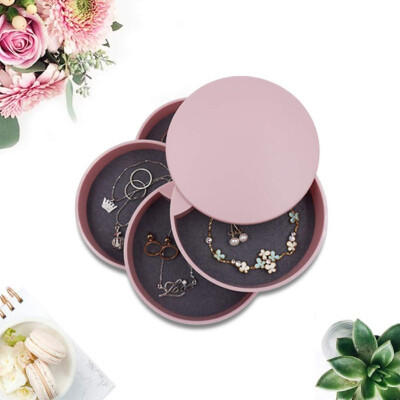 

Portable multi-layer jewelry storage box with lid