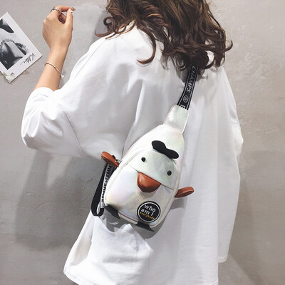 

Cartoon small diagonal bag female 2019 new texture foreign cute chest bag tide Korean version of the wild Harajuku student bag