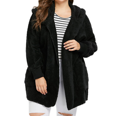 

Toponeto Women Fashion Lady Plus Size Solid Casual Long Sleeve Warm Coat Blouse Out Wear