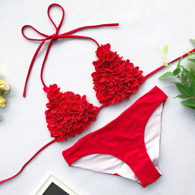 

Roseonmyhand Womens Bikini Solid Set Swimsuit Two Piece Filled Bra Swimwear Beachwear
