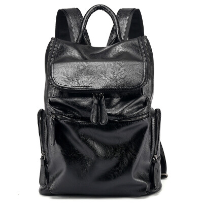 

New mens fashion backpack Korean leather casual backpack computer bag school bag