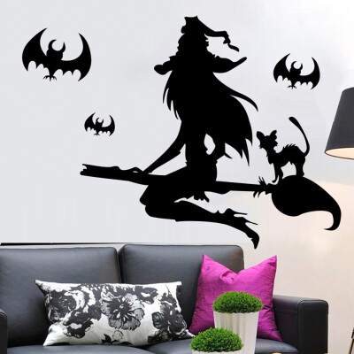 

〖Follure〗Halloween Witch Wall Sticker PVC Removable Art Room Haunted Decal Decor