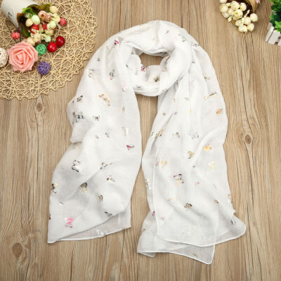 

Gobestart Lady Butterfly Print Long Wrap Womens Shawl Pashmina Stole Scarf Scarves