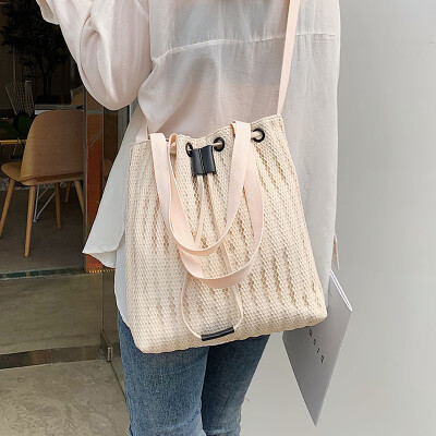 

Bag female 2019 new bucket bag Korean version of the pleated shoulder bag wild simple handbags fashion shoulder Messenger bag