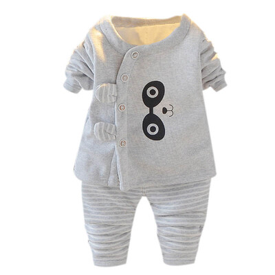 

Newborn Baby Clothes Boy Girl Warm Clothes Cartoon Printed Winter Autumn Coat Trousers Sets Outfits