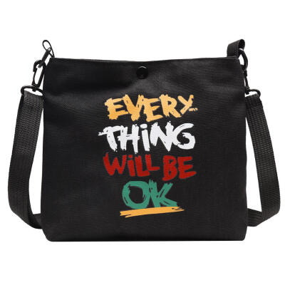 

Letter Print Shoulder Satchel Handbags Canvas Women Casual Crossbody Bags