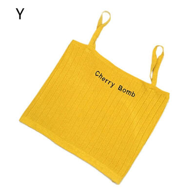 

Women Summer Slim Fit Sexy Casual Letter Printed Solid Color Sleeveless Personality Camisoles