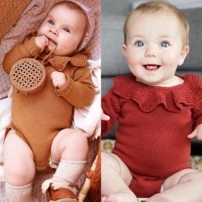 

Newborn Kid Baby Girls Wool Knitting Romper Bodysuit Jumpsuit Outfit Set Clothes