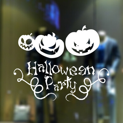 

〖Follure〗Vinyl Removable 3D Wall Sticker Halloween Smiling Pumpkin Decals For Wall Decal