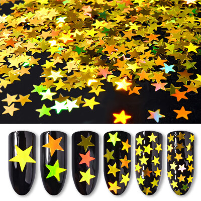 

Toponeto Star Shaped Dazzling Nail Sticker Colorful Nail Art Decoration