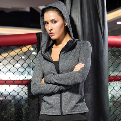 

New Gym Jacket elasticity Shirts Hoodies For Women Tights Fitness Running Jacket Womens Sweatshirt