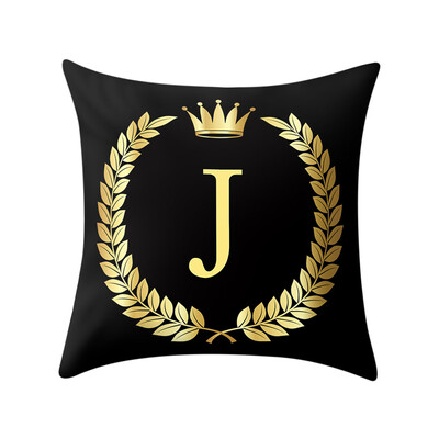 

〖Follure〗Pillow Cover Black&Gold Letter Pillowcase Sofa Cushion Cover Home Decor