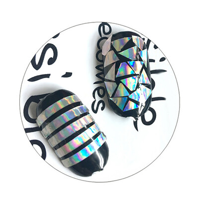 

〖Follure〗Multiple-Use Nail Art Gold Silver Stencil Stickers Glue Manicure Decor