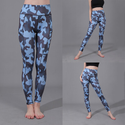 

Starmoon Ladiesprinted Camouflage Pockets Hip-tightening Running Fitness Yoga Pants