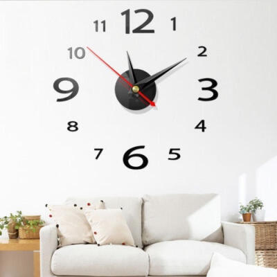 

3D DIY Wall Clock Home Modern Decoration Crystal Mirror Vinyl Art Sticker Decals