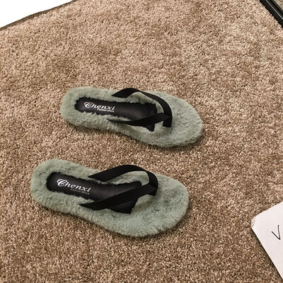 

Hair slippers for women wearing autumn Korean version of ulzzang open-toed flip-flop sandals for holiday