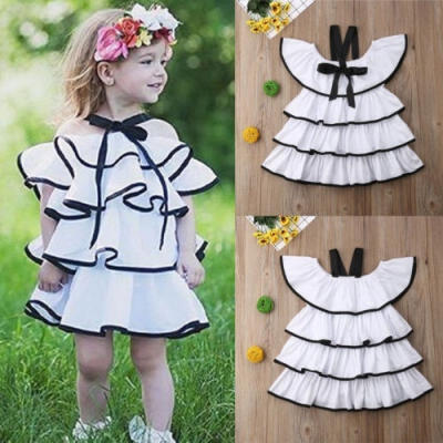 

Summer Toddler Baby Girls Clothes Tiered Skirt Party Wedding Tutu Skirt Sunsuit