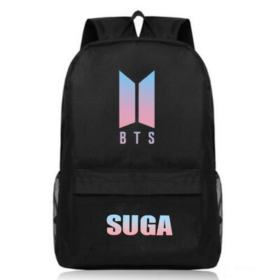

BTS Teenage Backpack Korean Bangtan Letter Print Boy Girl School Backpacks Black Travel Book Bag Laptop Backpack