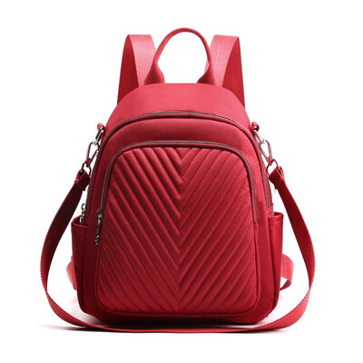 

Tailored Fashion Womens Solid Color Striped Waterproof Nylon Backpack Shoulder Bag