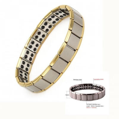 

Fashion Titanium Steel Magnetic Therapy Energy Bracelet Men Health Care Gift