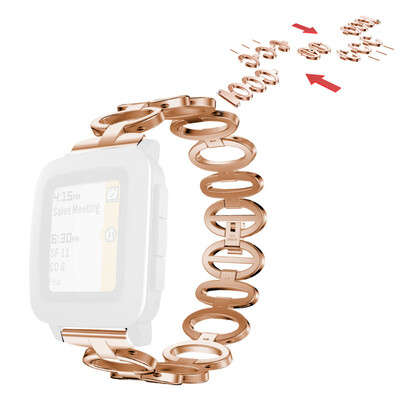 

〖Follure〗Luxury Alloy Stainless Steel Wristband Strap For Pebble Time Smart Watch 22mm