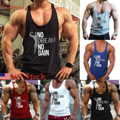 

Men Gym Singlet Tank Top Tee Stringer Bodybuilding Y-Back Muscle Fitness Vest