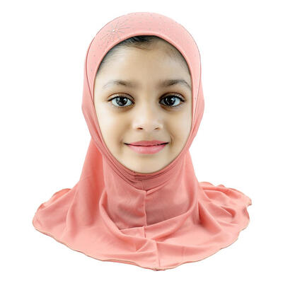 

Children Crystal Linen Muslim Fashion Headscarf Daily Headwrap Long Shawl