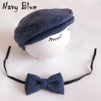 

SUNSIOM Baby Newborn Peaked Beanie Cap Hat Bow Tie Photo Photography Prop Outfit Set