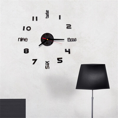 

Gobestart 3D DIY Roman Numbers Acrylic Mirror Wall Sticker Clock Home Decor Mural Decals