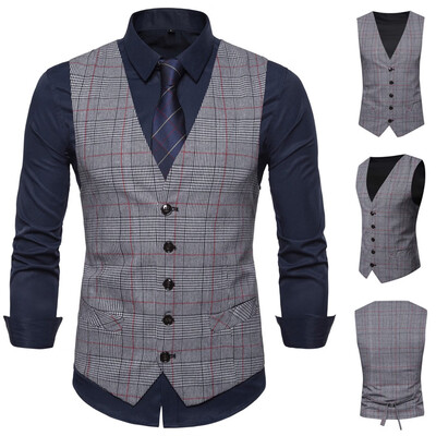 

Toponeto Mens Fashion Business Casual Wedding Waistcoat Tops Vest Jacket Top Coat