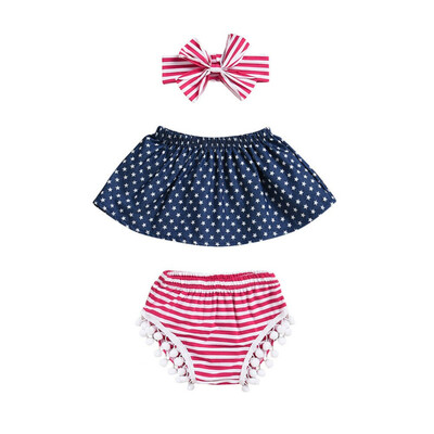 

Toddler Kids Baby Girl Stars Outfits Clothes T-shirt TopsPantsShorts 3PCS Set