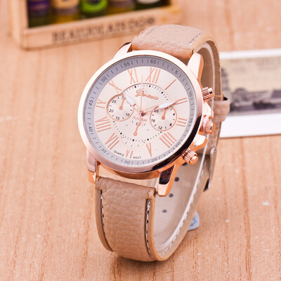 

2018 New Women Fashion Luxury Leisure Set Auger Leather Analog Stainless Steel Quartz Watch