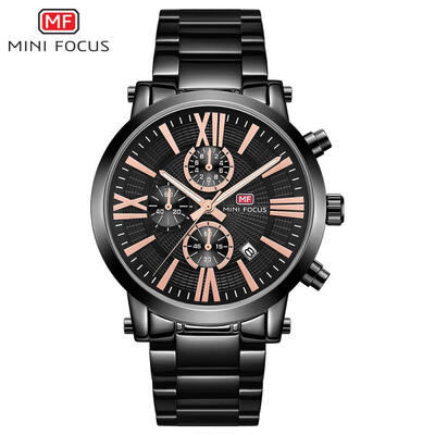

Men Quartz Wristwatches Luminous Calendar Watch With Stainless Steel Strap MF0219G