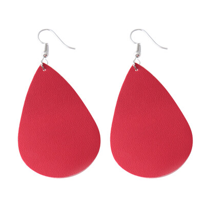 

Fashion Teardrop Faux Leather Charm Ear Drops Dangle Hook Earrings Women Jewelry