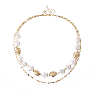 

Gold shell Baroque Irregular Simulated Pearl Necklaces Women Short Choker Necklace for Lady Fashion Neck Female Jewelry Gifts