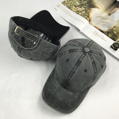 

Adjustable Style Washed Plain Solid Visor Cotton Cap Baseball Cap Hat