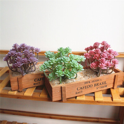 

Realistic Green Faux Artificial Succulent Plants Foliage Floral Home Decoration