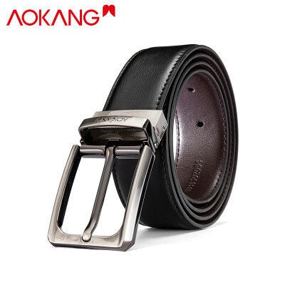 

Aokang flagship store official leather belt casual youth mens pants with pin buckle mens belt 8931502004 black black 130