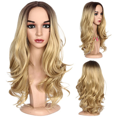 

〖Follure〗High Temperature Silk Wig Head Over Female Rose Net Long Curly Hair Wig