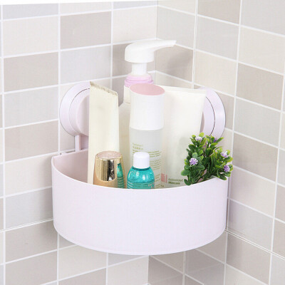 

Gobestart Plastic Suction Cup Bathroom Kitchen Corner Storage Rack Organizer Shower Shelf