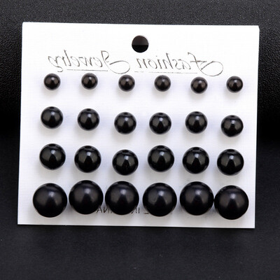 

EK241 12 pairs White Simulated Pearl Earrings Set For Women Jewelry Ear Big Small Ball Stud Earrings Bijouteria brincos Bijoux