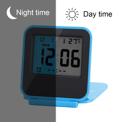 

Greensen Portable Foldable Tabletop Travel Digital Alarm Clock with Temperature Calendar Date WeekAlarm Clock