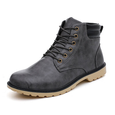 Martin boots mens boots casual leather boots outdoor tooling waterproof two cotton high help
