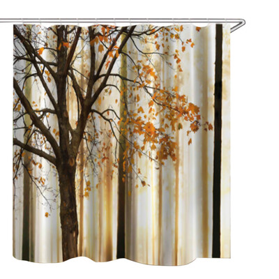 

Fashion Creative Maple Landscape Natural Scenery Print 3D Digital Printing Shower Curtain Series Waterproof And Mildew