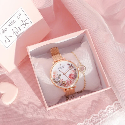 

French minority watch waterproof starry sky retro cherry girl lovely Japanese soft sister simple temperament leisure atmosphere