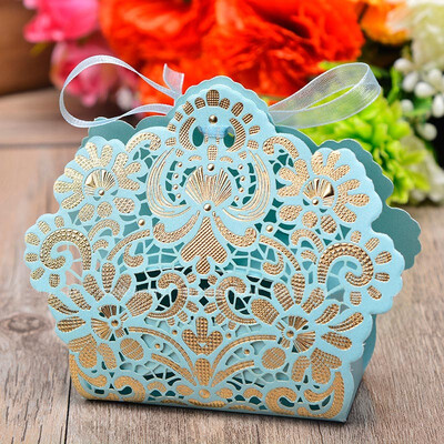 

FUNNYBUNNY 20pcs Wedding Party Favor Boxes Lace Candy Boxes for Wedding Bridal Shower Baby Shower Birthday Party