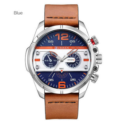 

CURREN 8259 Casual Watch Fashion Quartz Wristwatch With Leather Strap For Men