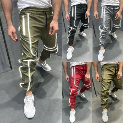 

Men Sports Long Trousers Tracksuit Running Workout Joggers Gym Sweatpants Pants