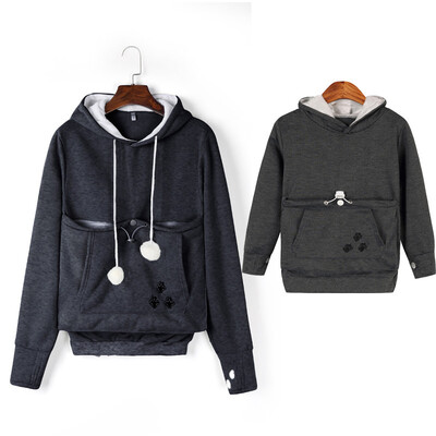 

Women Girl Family Matching Cat Ear Pet Dog Animal Holder Pouch Pocket Hoodie Coat Hoodie Tops Sweatshirt