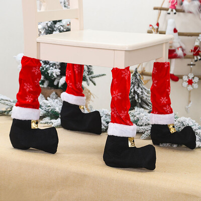 

Tailored 4pc Christmas Chair Leg Foot Cover Table Decoration for Party Dinner Christmas